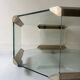 Hexagonal coffee table on wheels in glass and brass by Galloti & Radice, Italy 1970