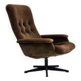 Années 1970, chaise pivotante scandinave vintage, velours, état d'origine.