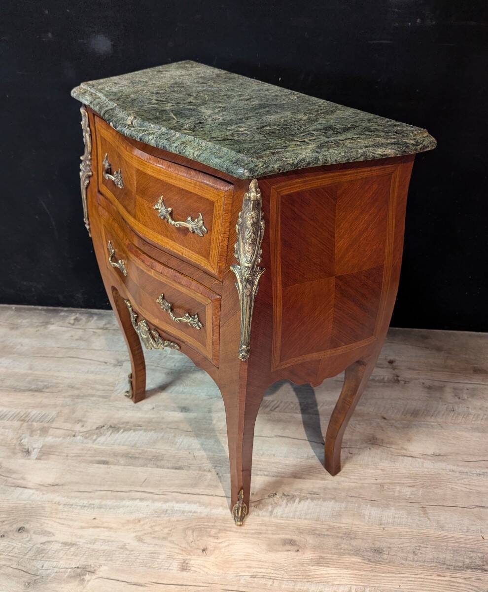 Louis XV Style Commode with Sea Green Marble