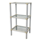 Small 3-Tier Shelf – White & Glass, Space Age Style