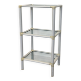 Small 3-Tier Shelf – White & Glass, Space Age Style