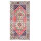 Vintage Turkish Oushak handmade wool cotton pink area rug 131x253