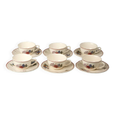 Coffee service in Sarreguemines earthenware, Agreste model.