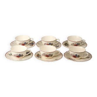 Coffee service in Sarreguemines earthenware, Agreste model.