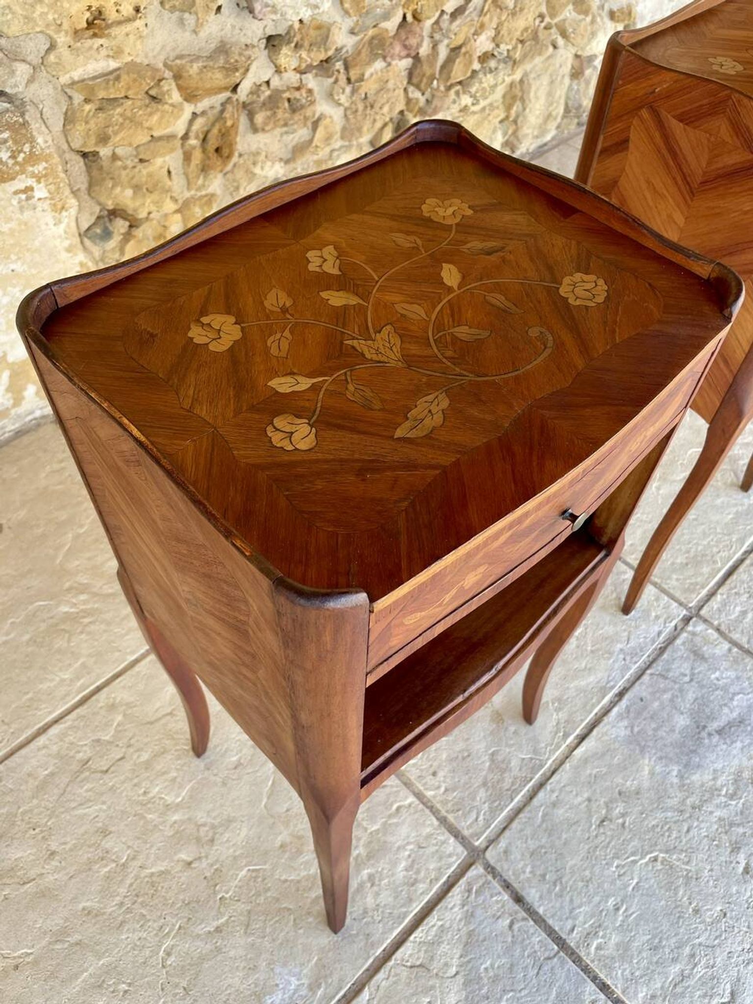 Paire de chevets , Style Louis XV en Palissandre