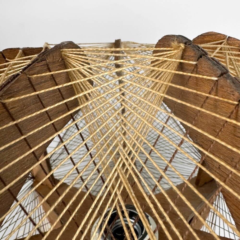 Scandinavian wooden and stretched wire suspension 70's