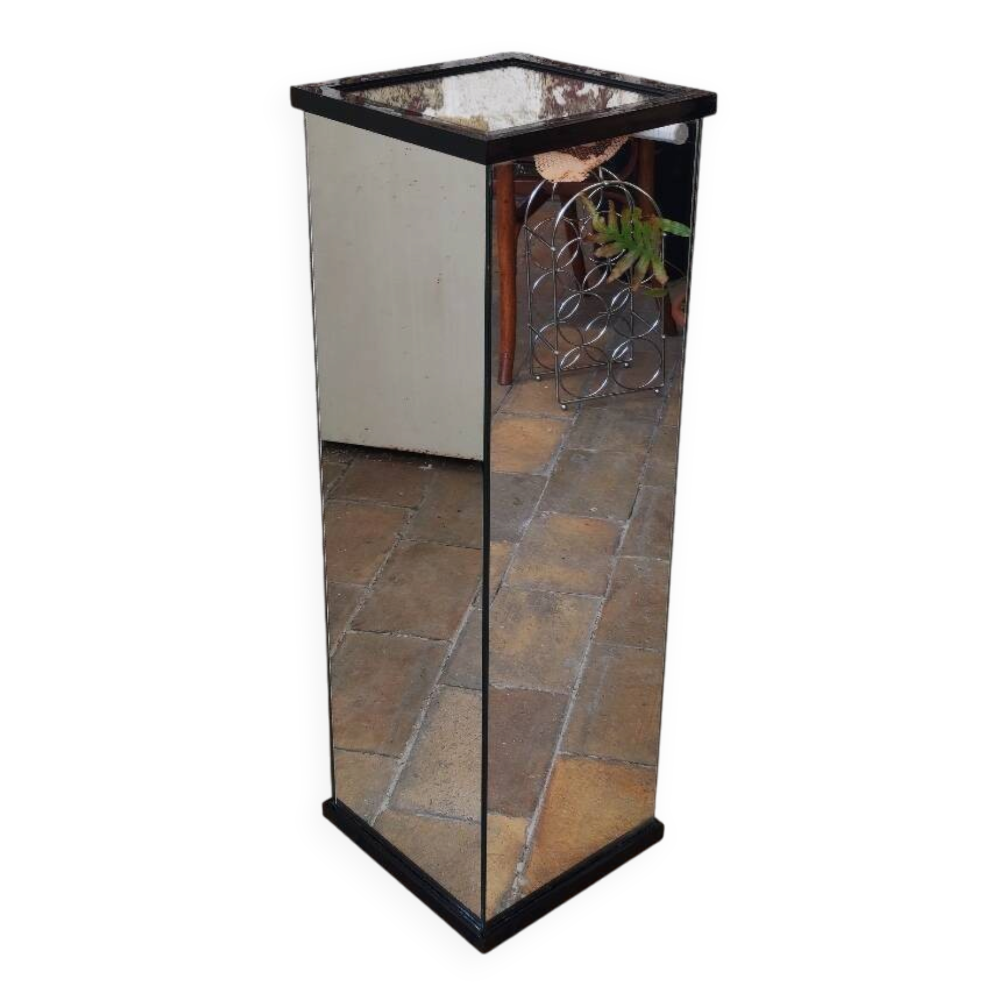Vintage mirror plant stand, 90's