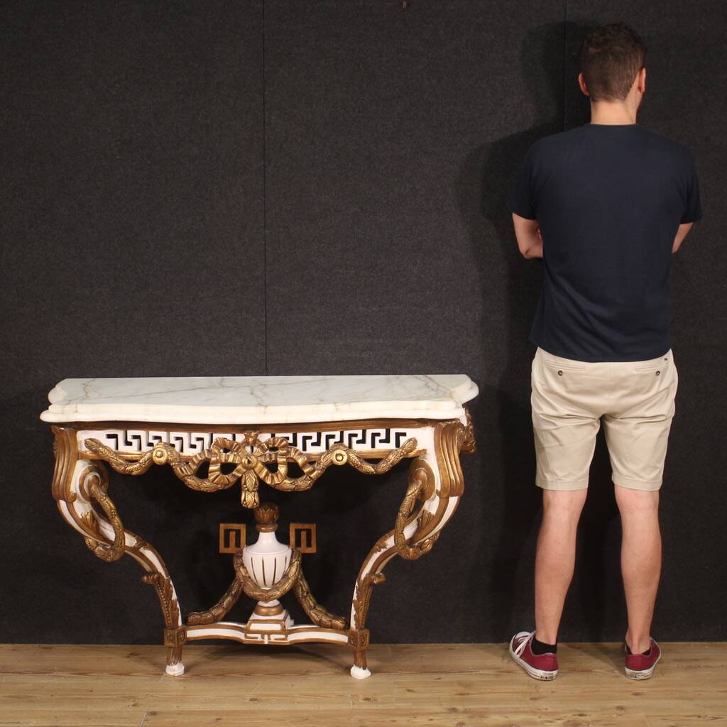 French lacquered and painted console in Louis XV style
