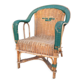 Chaise enfant rotin verte Nature