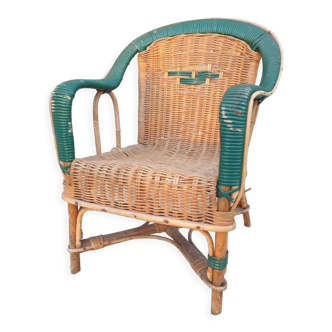 Children's chair rattan green Nature