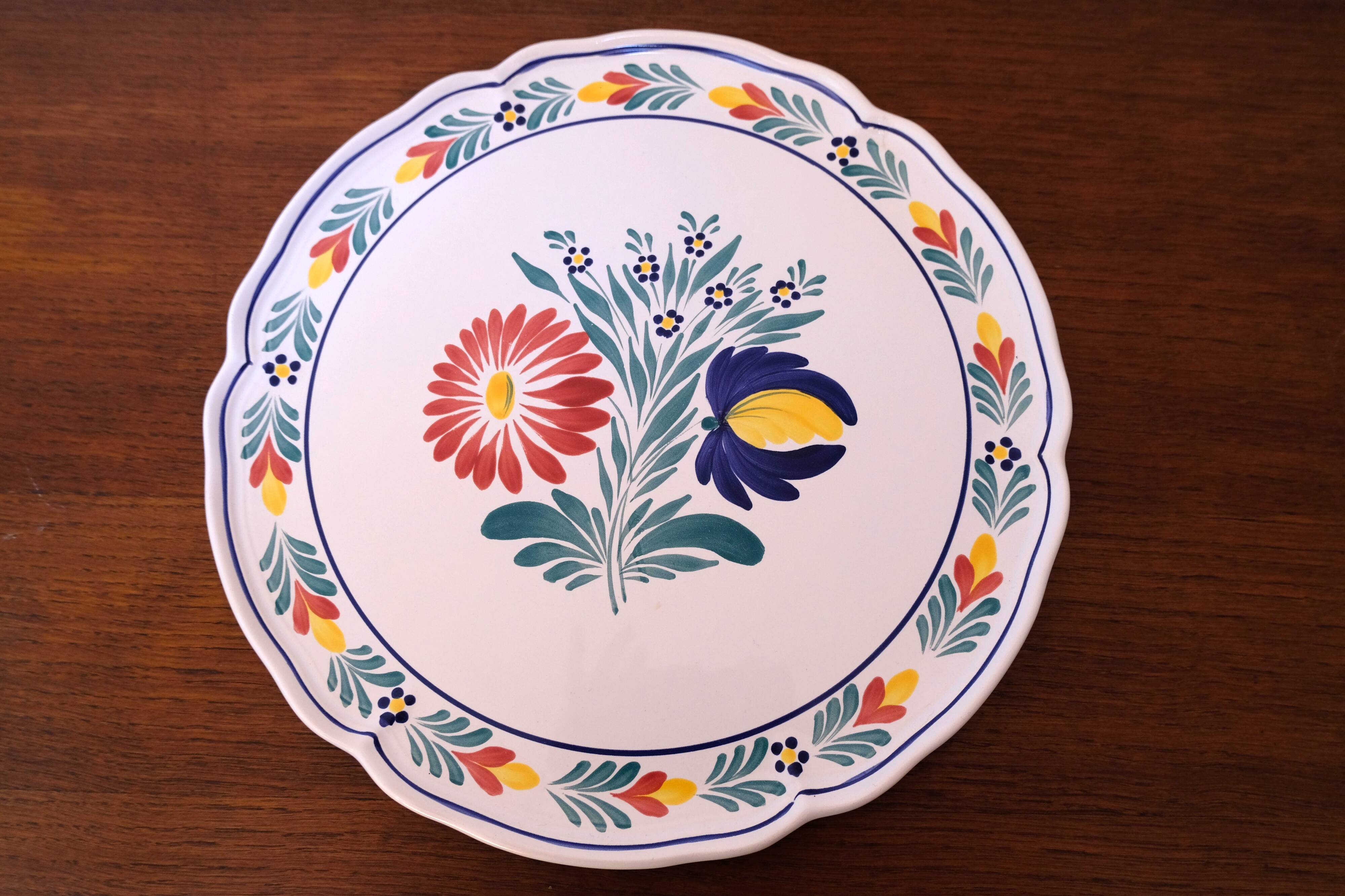 Vintage floral dish - Pornic earthenware factory