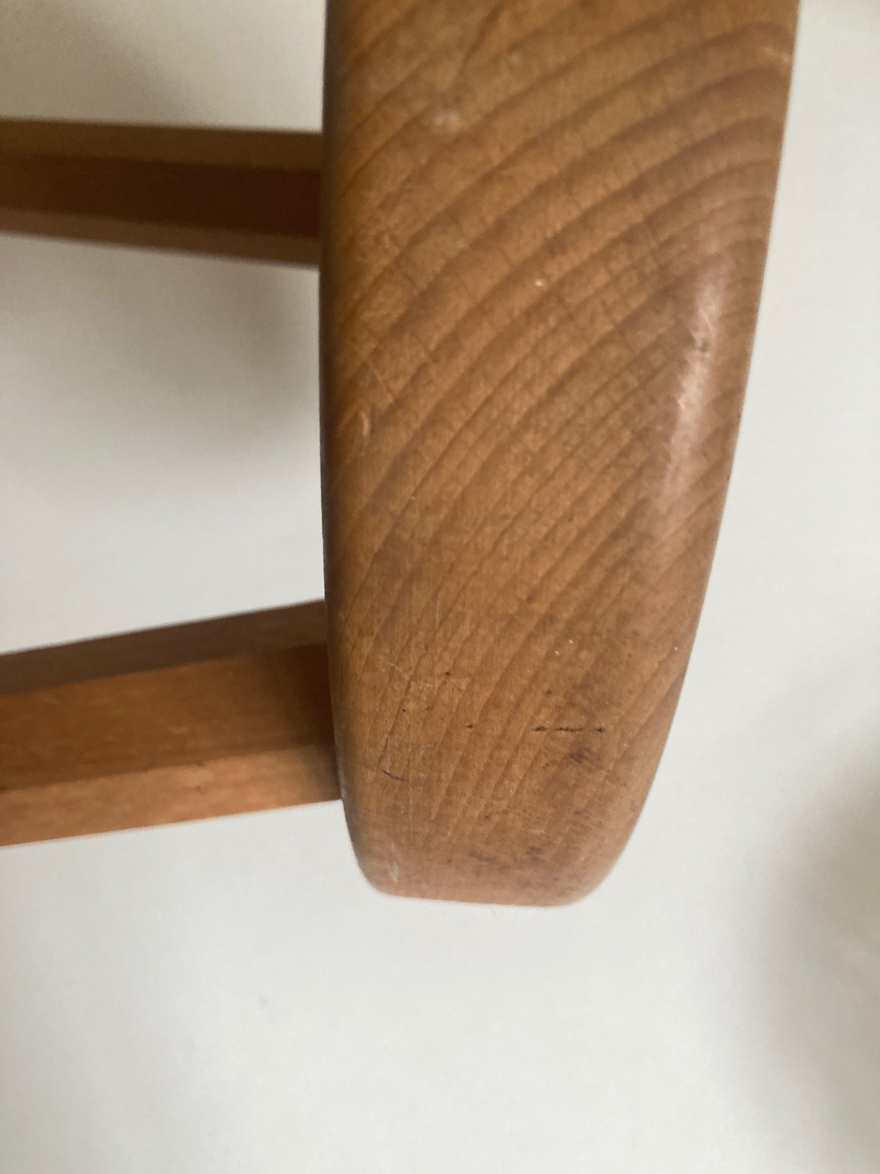 Wooden stool tripod hollow seat 1960