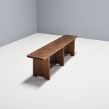 Set of French Artisan Benches in Solid Elm Wood, 1960s