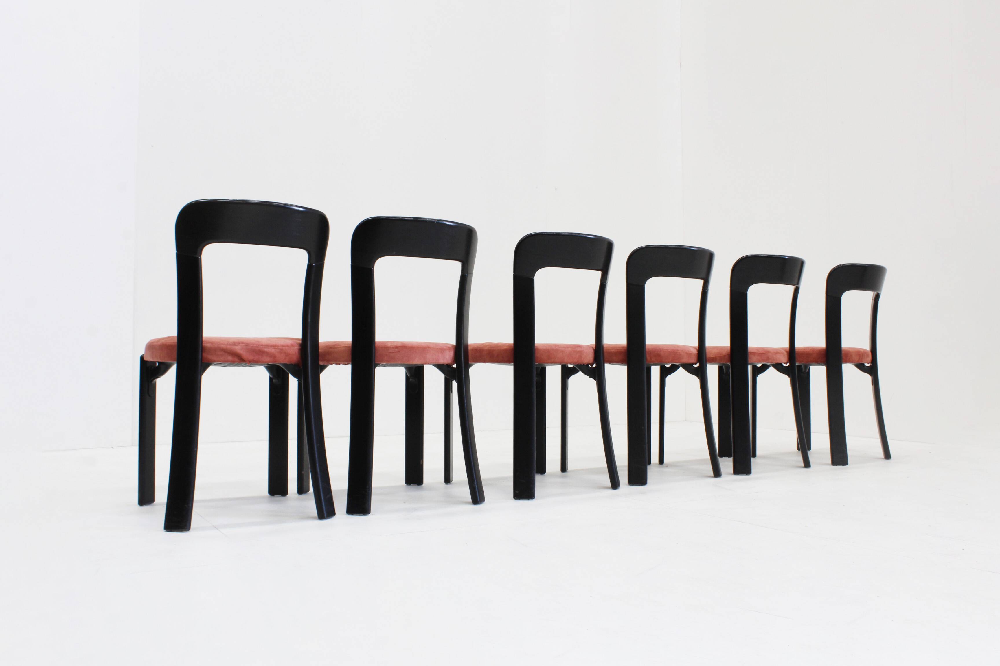 Vintage Bruno Rey dining chairs for Dietiker Switzerland 1970s, set of 6