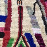 Berber Boujad multicolored wool hallway rug 70x360 cm