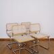 4 chairs cannage and chrome