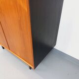 Vintage Scandinavian modernist wardrobe in teak and metal from the 1960s.