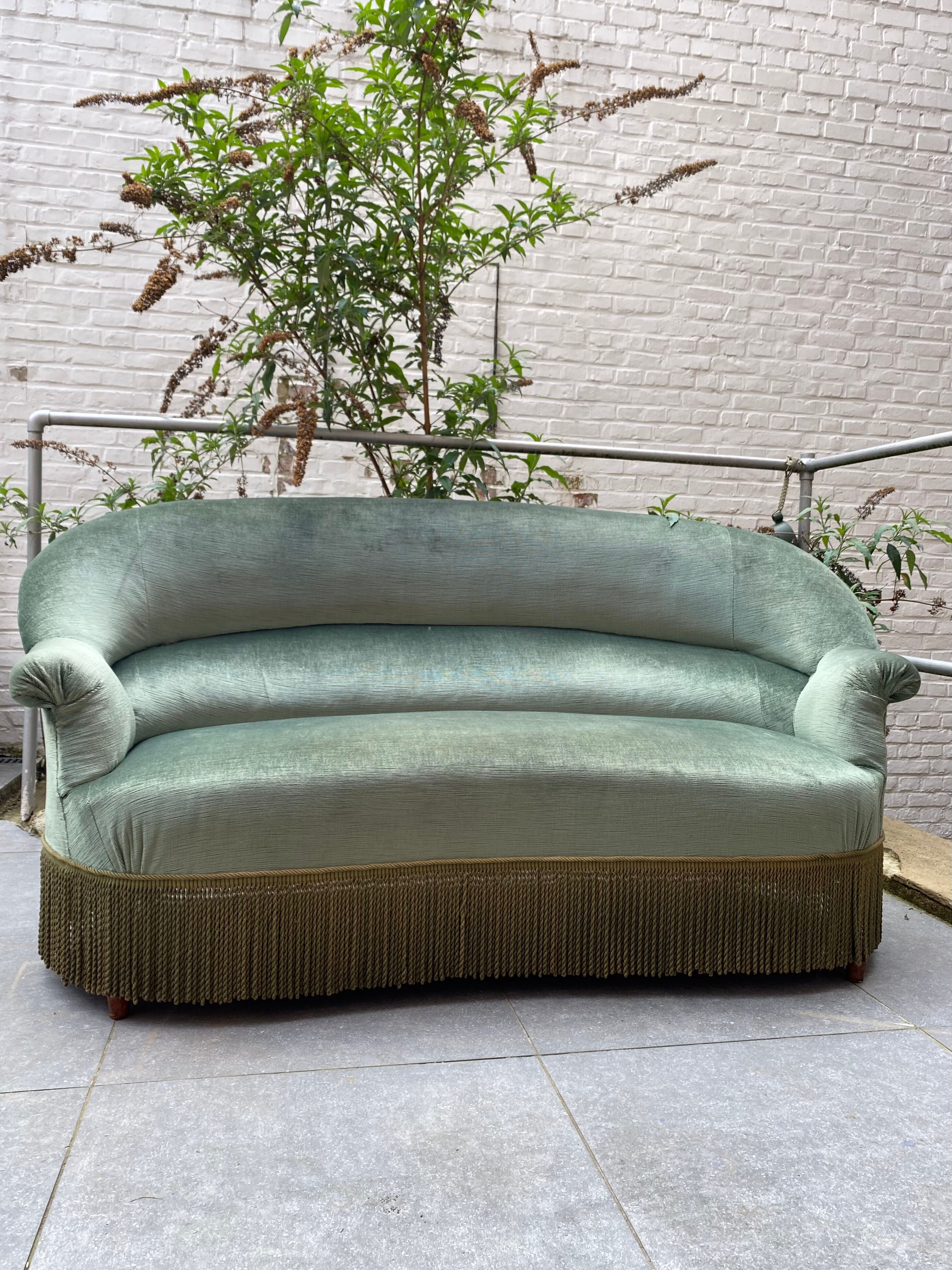 Water green velvet toad sofa