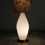 Glass floor lamp with floral shade, 1960s