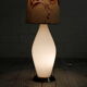 Glass floor lamp with floral shade, 1960s