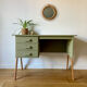 Bureau scandinave en teck restauré - Pieds compas