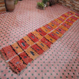 Moroccan vintage azilal hallway carpet berber 377 x 67 cm