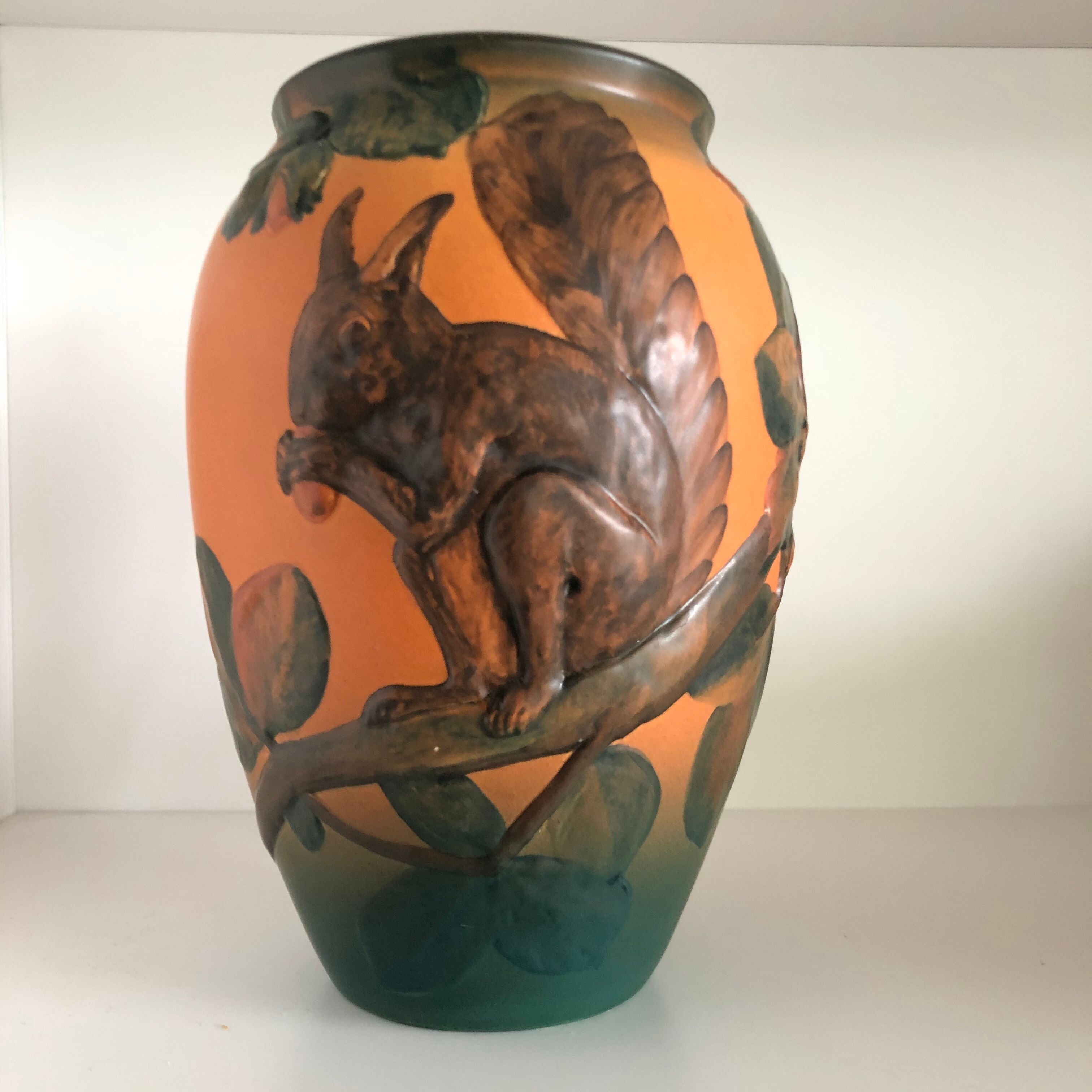 Ipsen vase with squirrel decoration