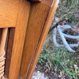 Rattan chest of drawers and vintage wood
