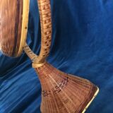 Braided wicker rattan mirror