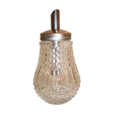 Sucrier de table en verre avec bec verseur en inox