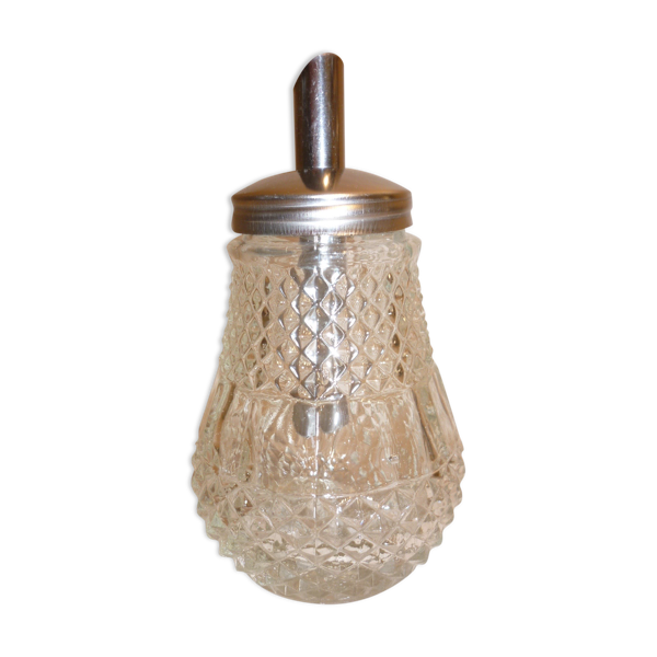 Sucrier de table en verre avec bec verseur en inox