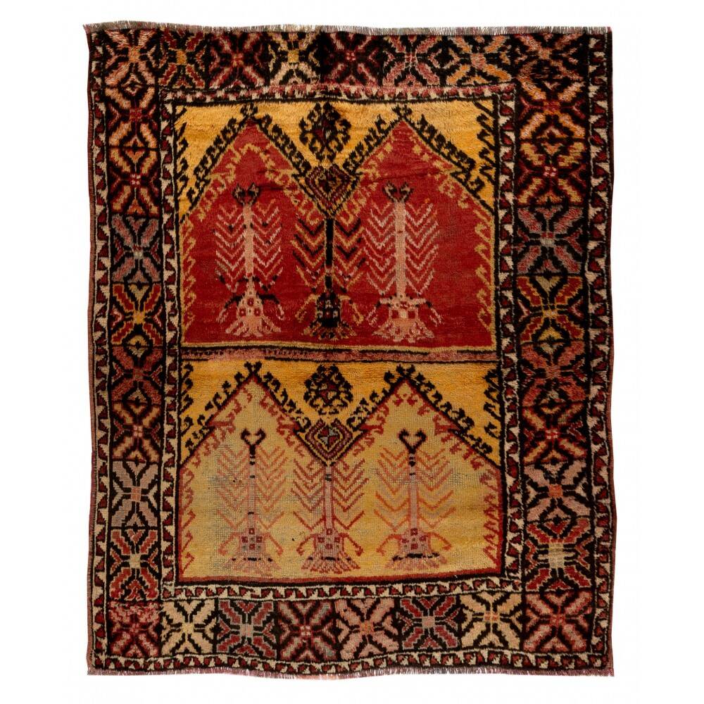 Vintage Hand-Knotted Turkish Wool Rug, 100% Natural Wool