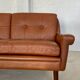 Canapé en cuir cognac Svend Skipper pour 2 personnes, vintage danois des années 50.