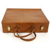 Set three vintage leather suitcases