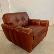 Vintage Danish mid-century Svend Skipper leather club chair 1970s