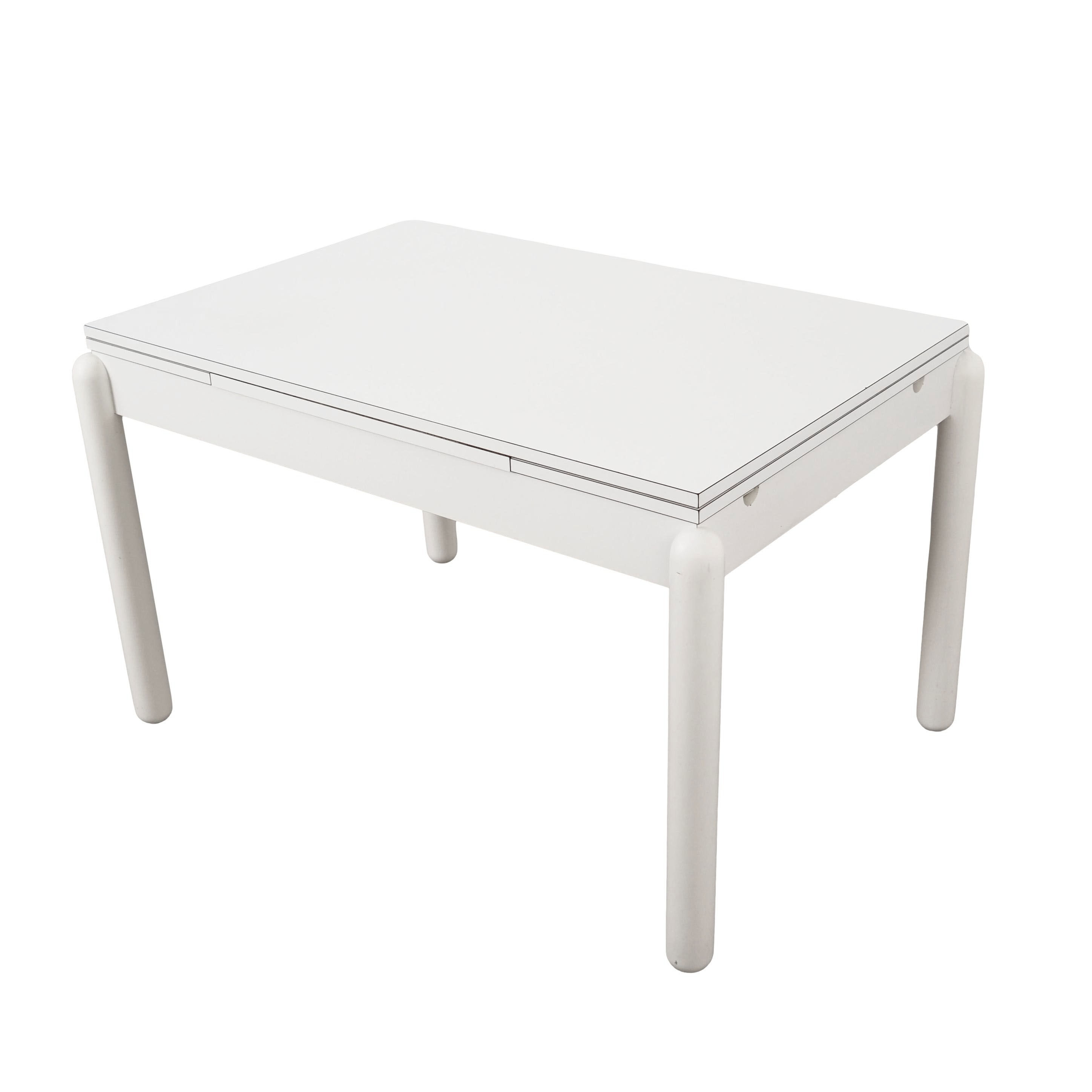 White extendable table, Italian design, 1980s, made in Italy