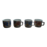 Tasses fleuries x4