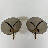 Brass & smoked glass side tables 1960’s