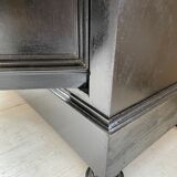 Napoleon 3 walnut window glass cabinet