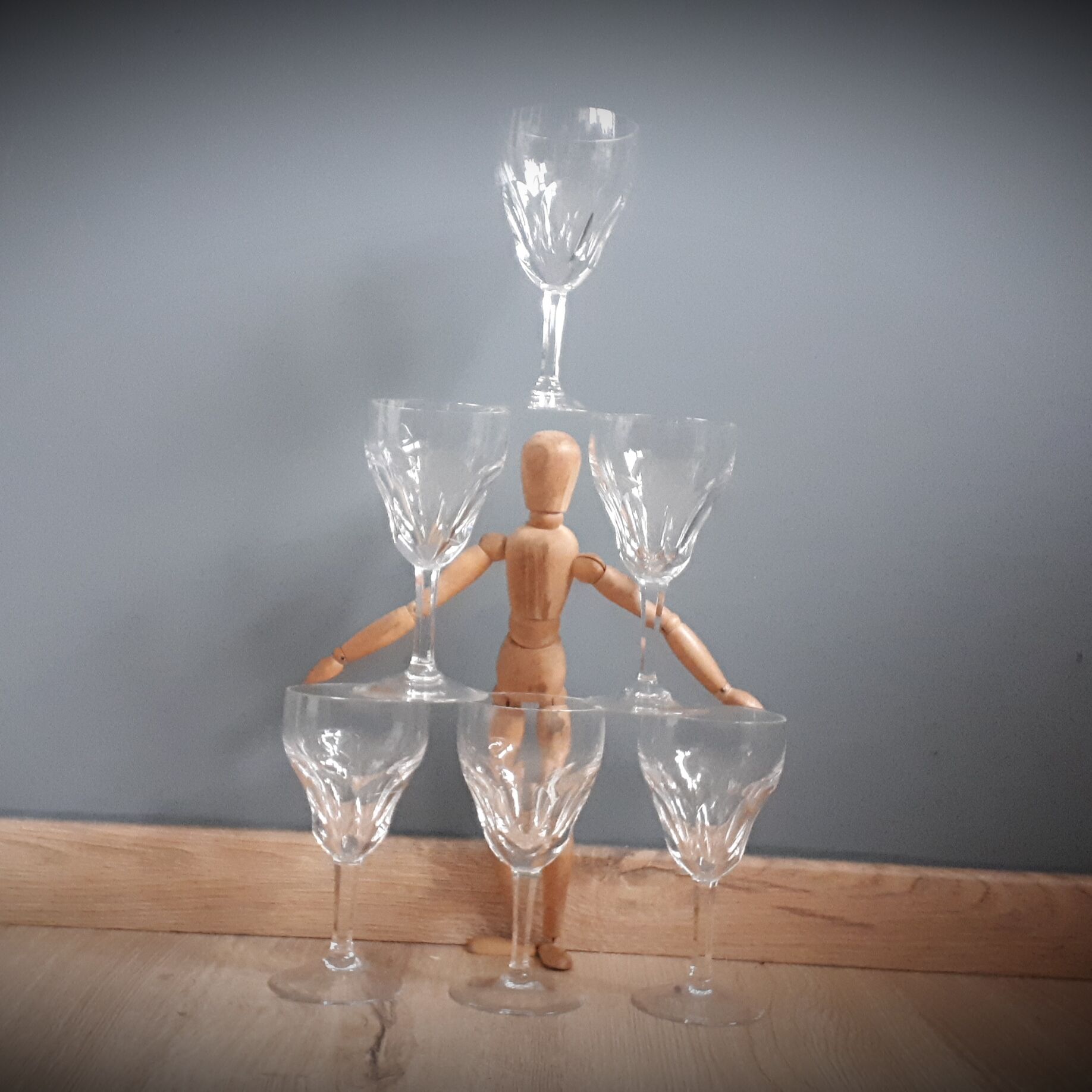 Set 6 crystal walking glasses