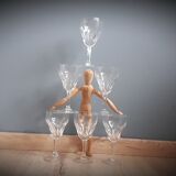 Set 6 crystal walking glasses