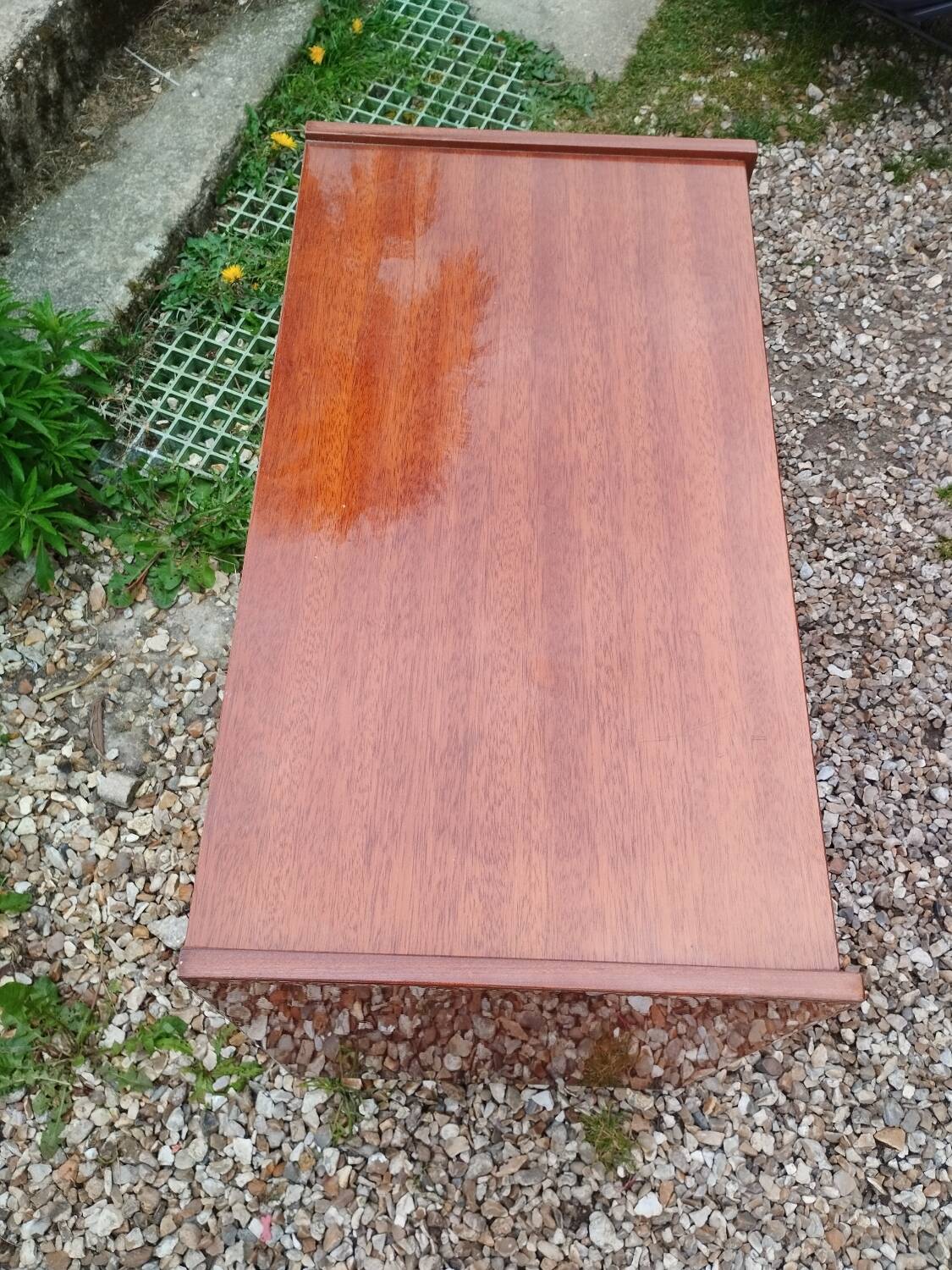 Old vintage chest of drawers with compass foot