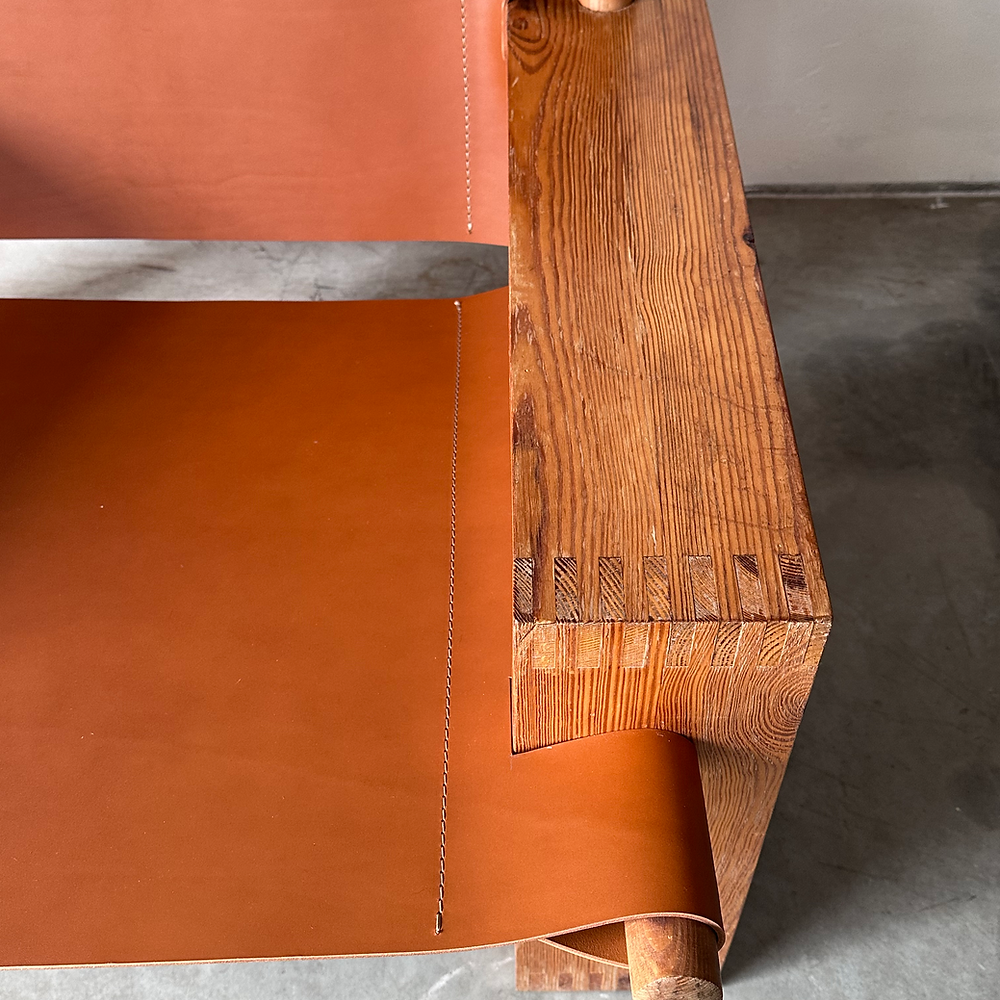 Brutalist lounge chair, Ate Van Apeldoorn, Houtwerk Hattem, Netherlands, 1970s
