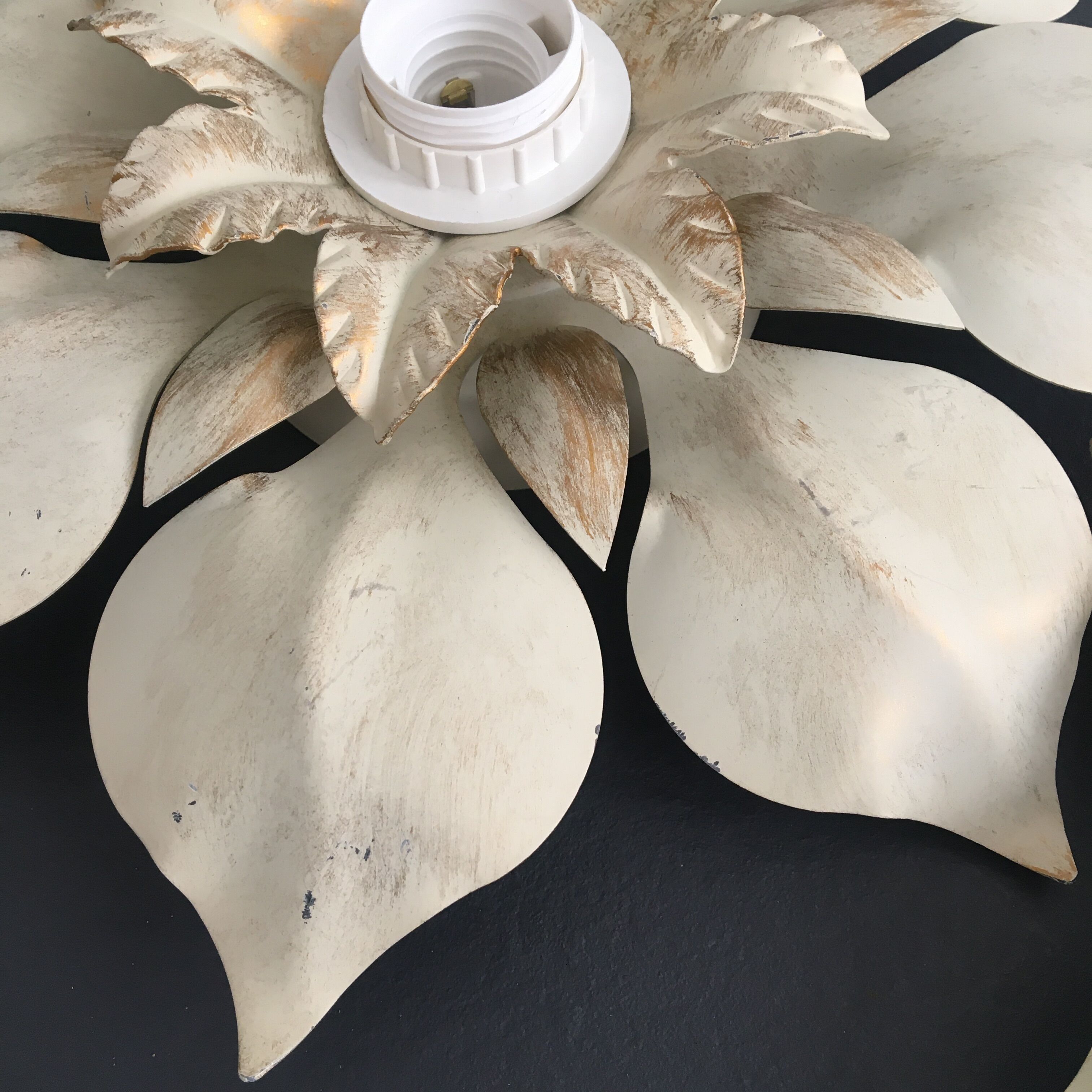 Pair metal flower sconces