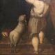 Ancient painting with a religious subject, oil on canvas, Italy, 17th century.