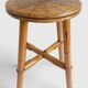 Vintage Rattan and Bamboo Accent Side Table / Stool, Spain, 1970s