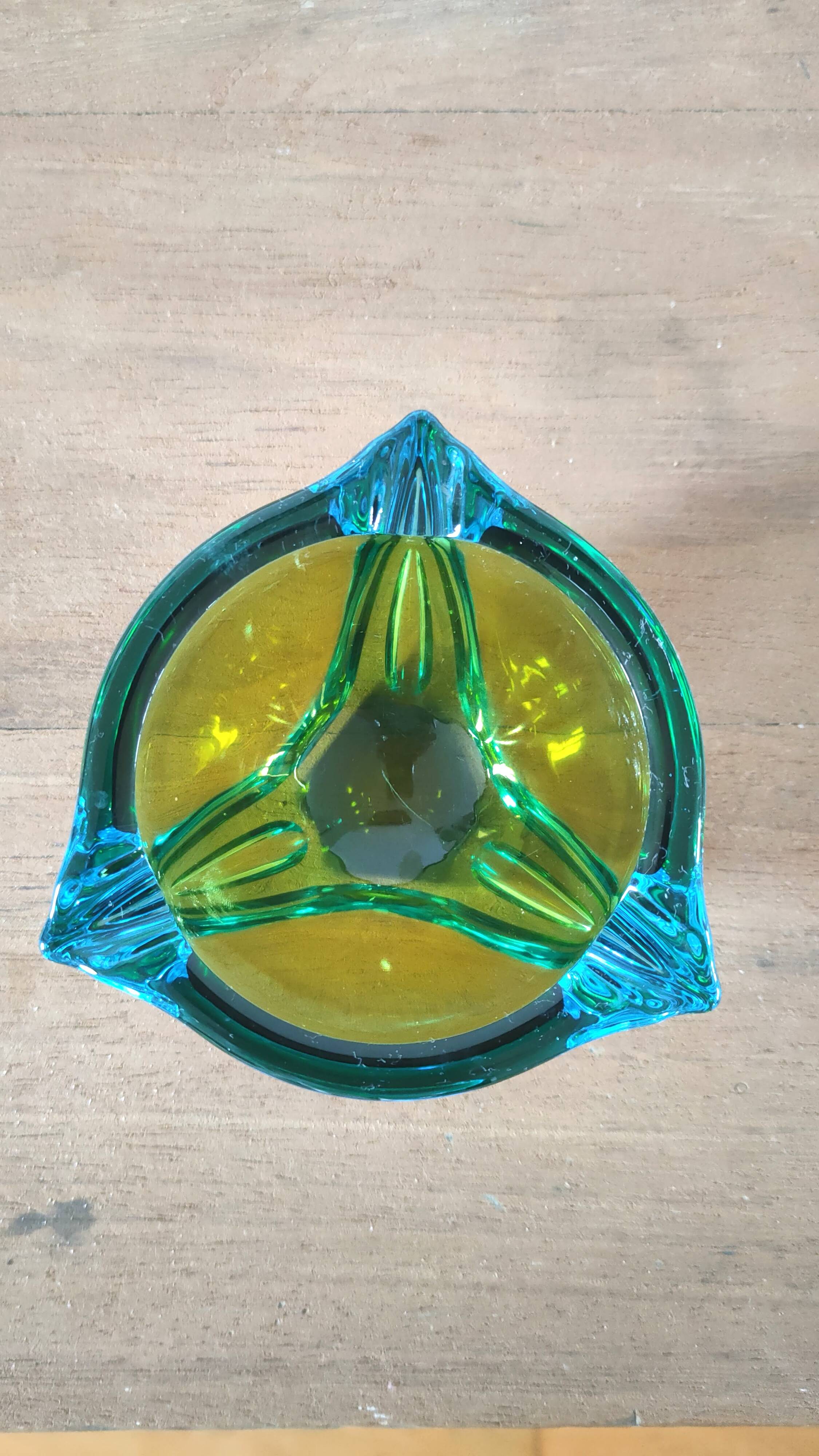 Sommerso ashtray in Murano glass 60s design