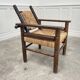 Fauteuil paillé 1950 dlg Dudouyt