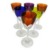 Baccarat, 6 verres Genova en cristal double couleur, 19 cm