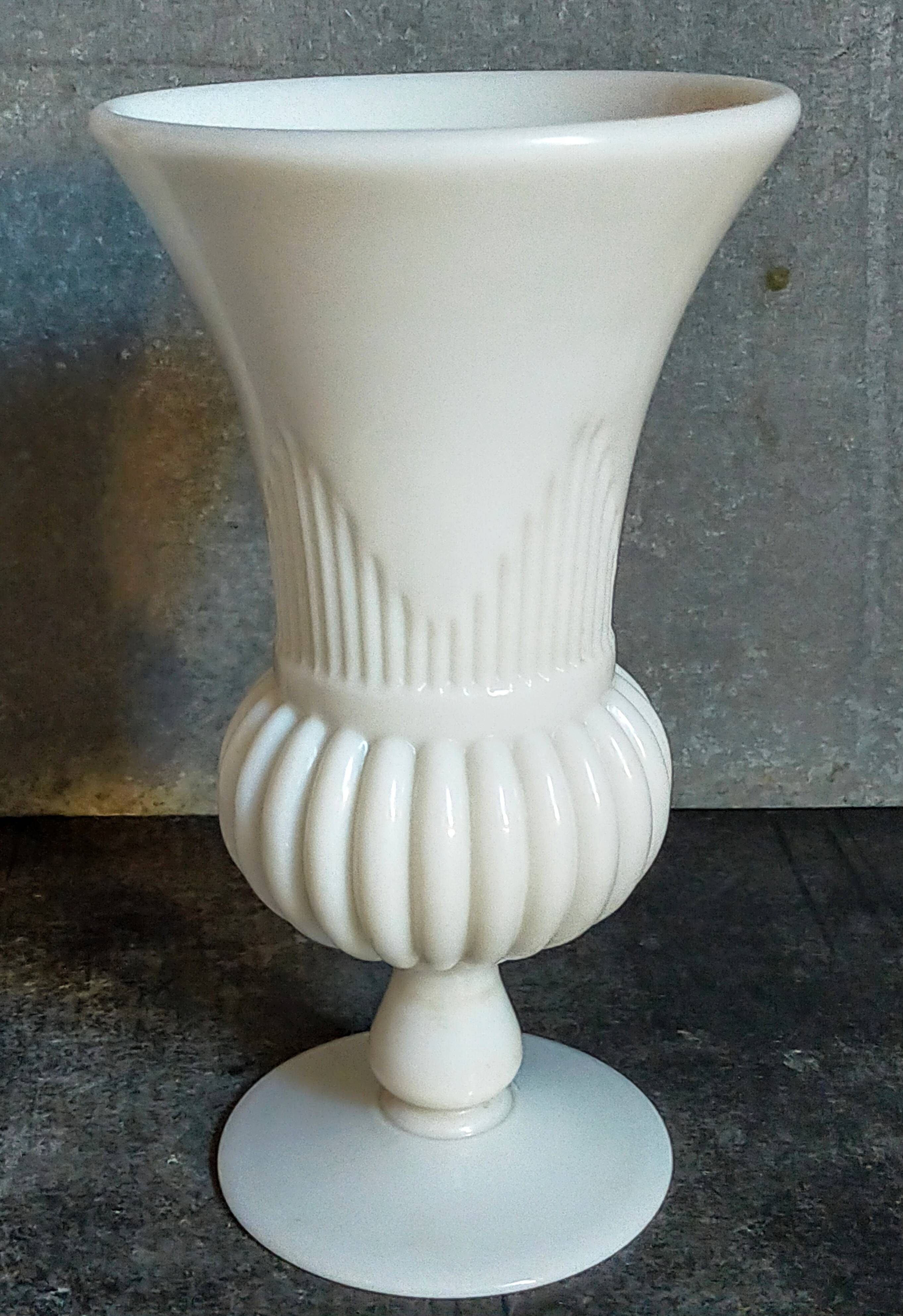 Antique milk glass baluster vase early 20th century